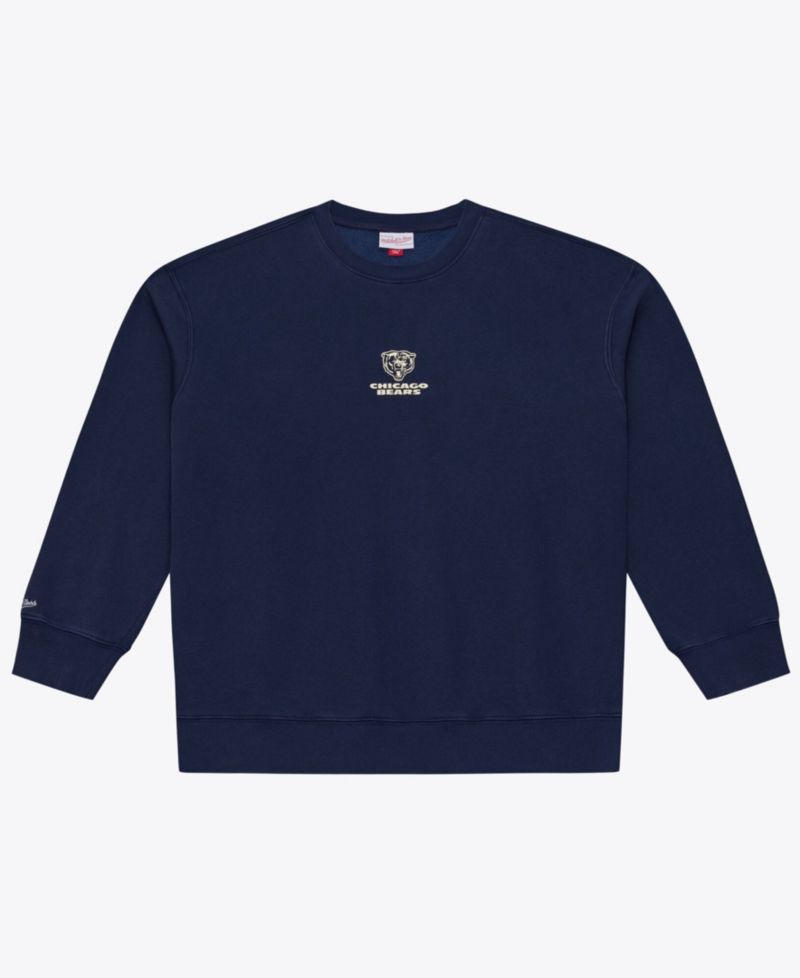 Men's Navy Chicago Bears Core Essentials Micro Logo Fleece Sweatshirt