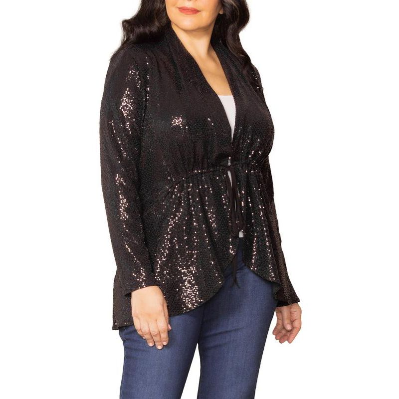 Plus Size Glitz and Glam Sequin Cardigan