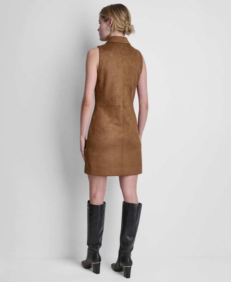 Women's Collared Sleeveless Mini Dress