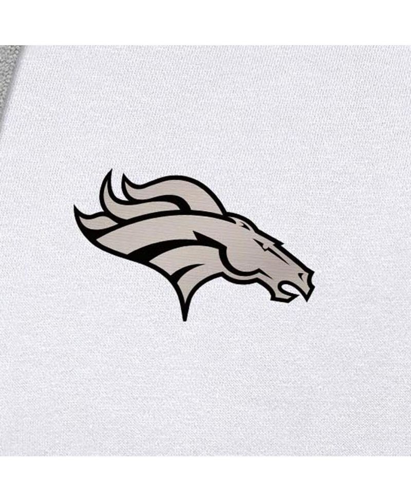 Men's White Denver Broncos Brushed Carbon Victory Pullover Hoodie