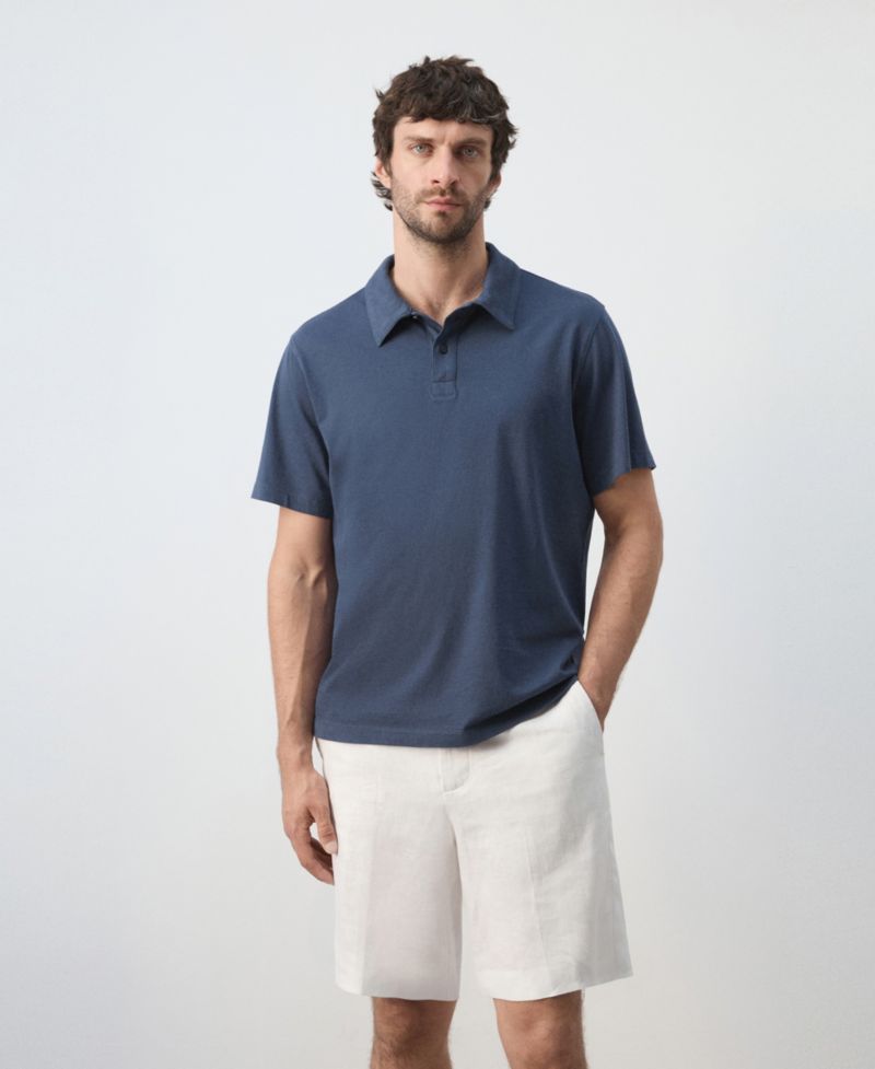 Men's Cotton Fine-Knit Polo Shirt