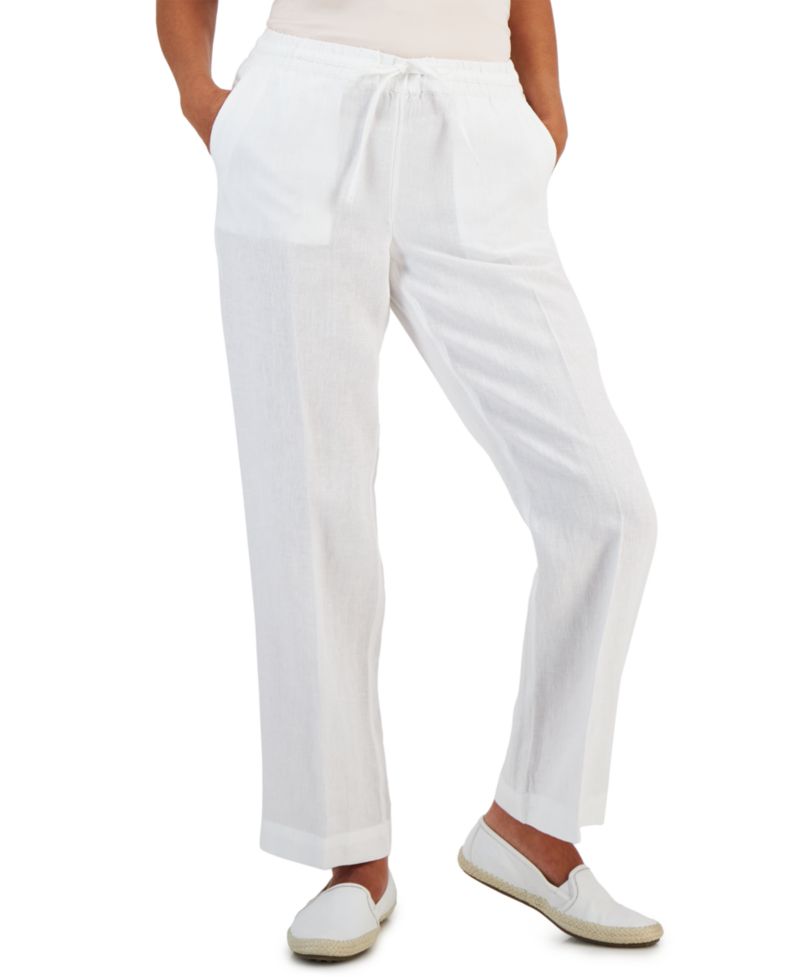 Women's 100% Linen Drawstring Pants