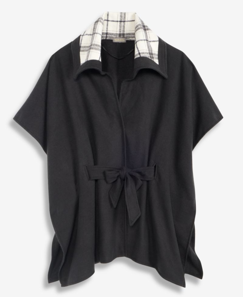 Women's Oversized-Collar Belted Topper