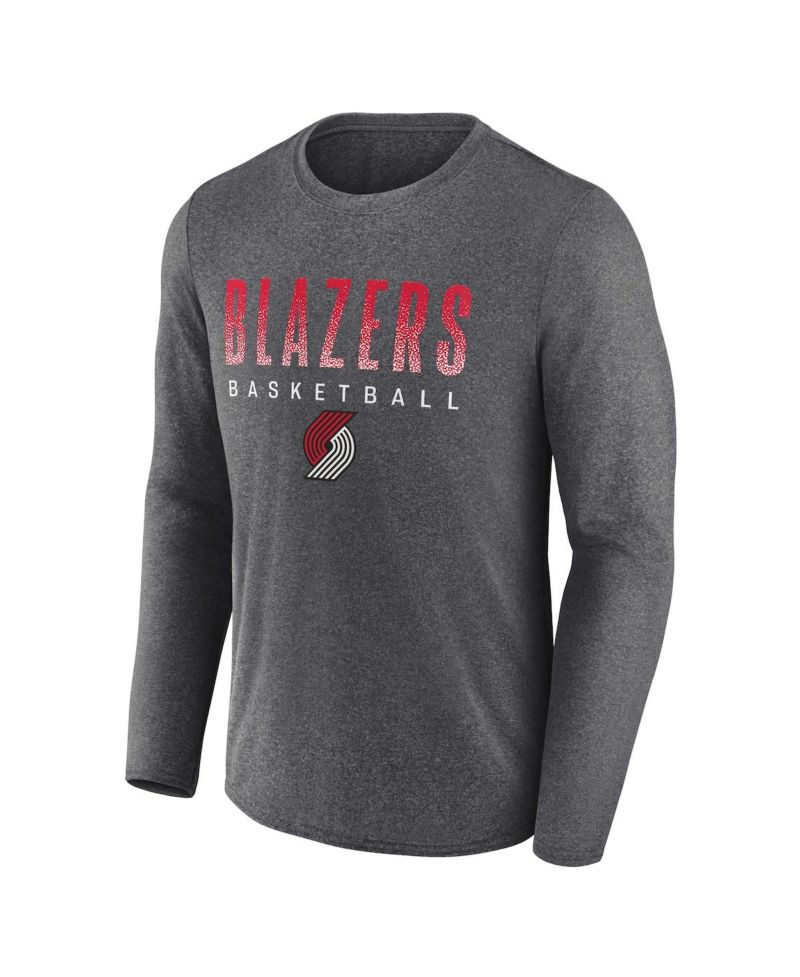 Men's Heathered Charcoal Portland Trail Blazers Where Legends Play Iconic Practice Long Sleeve T-shirt