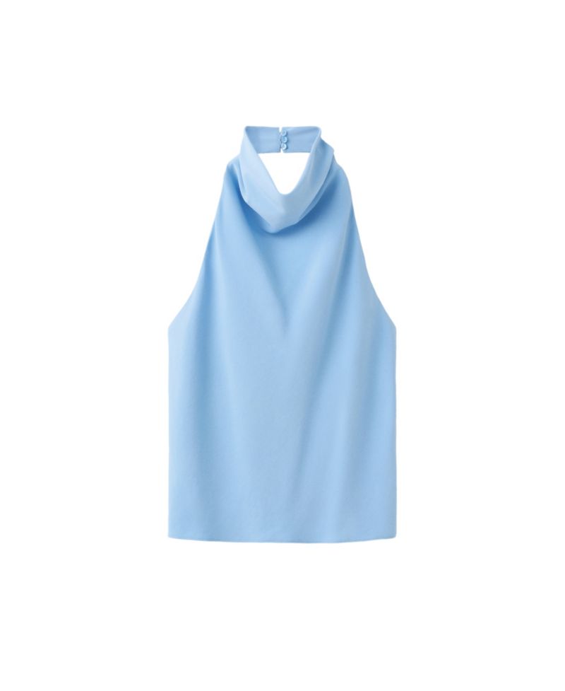 Women's Draped Halter Fitted Top