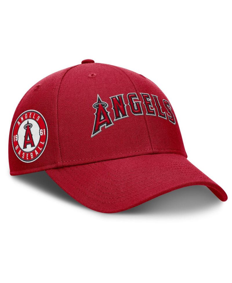 Men's Red Los Angeles Angels Rise Gaberdine Adjustable Hat
