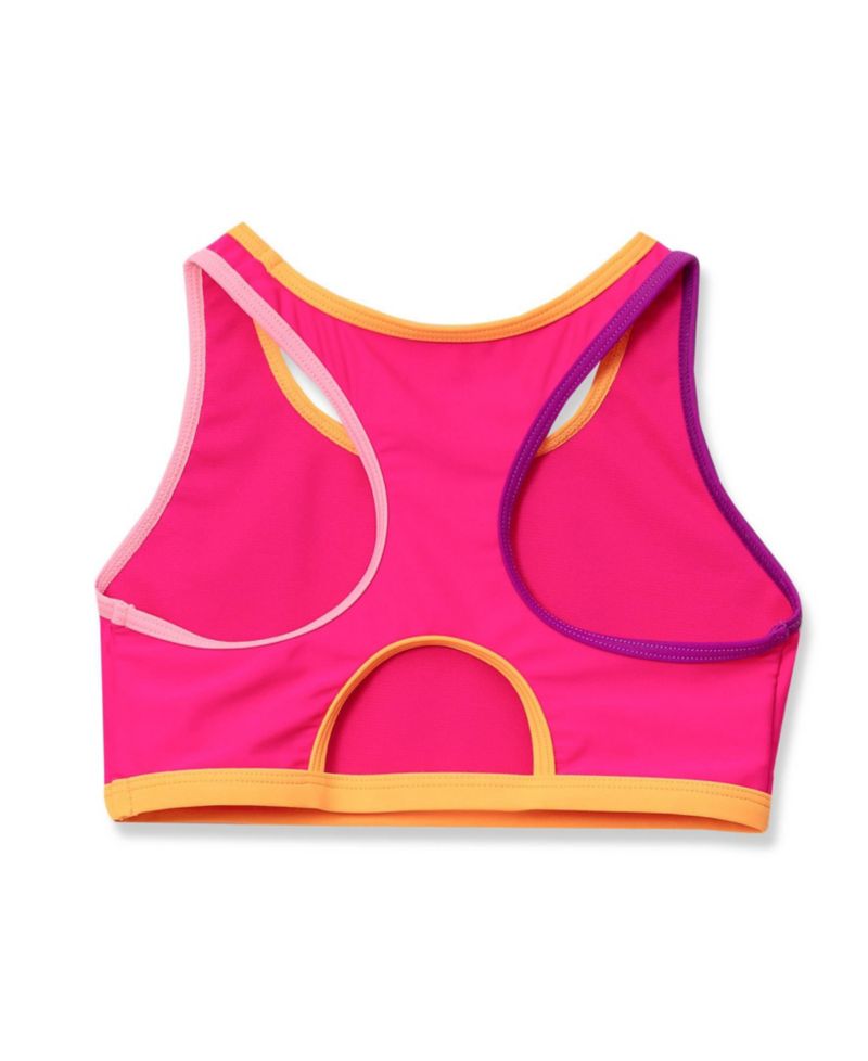 Girls Chlorine Resistant Contrast Racer Back Bikini Top