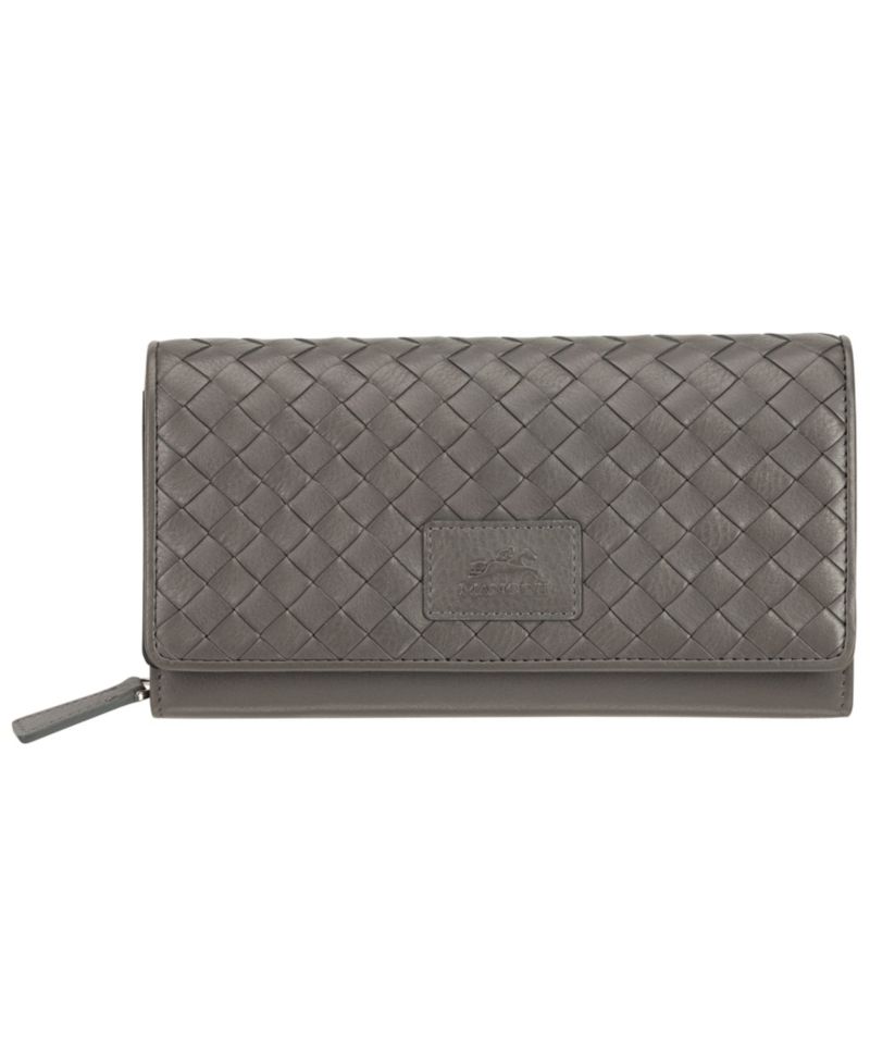 Women's Basket Weave Collection RFID Secure Clutch Wallet