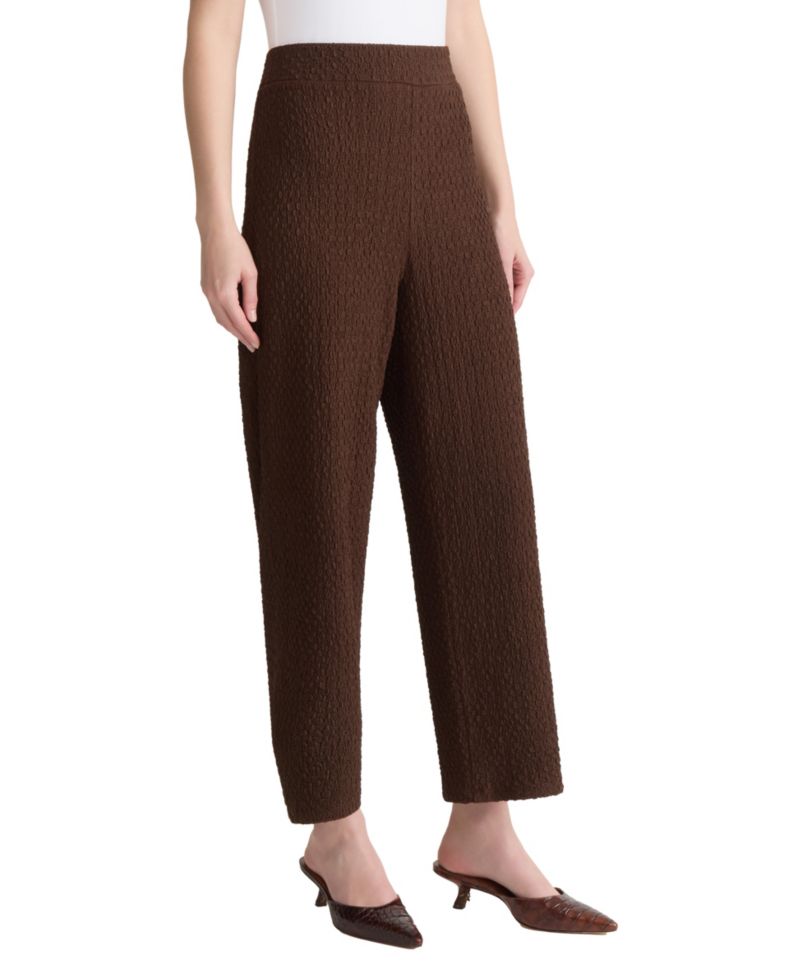 Petite Cobblestone Texture Wide-Leg Cropped Pants