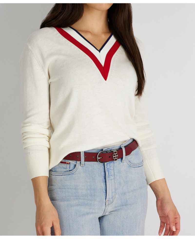 Women's 2-In-1 Reversible TH Monogram Strap Keeper Dress Casual Belt