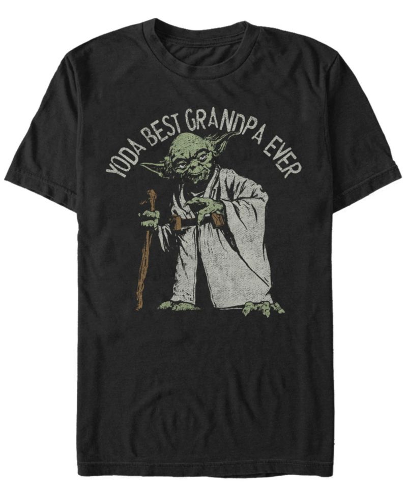 Men's Star Wars Yoda Best Grandpa Ever Portrait Short Sleeve T-shirt
