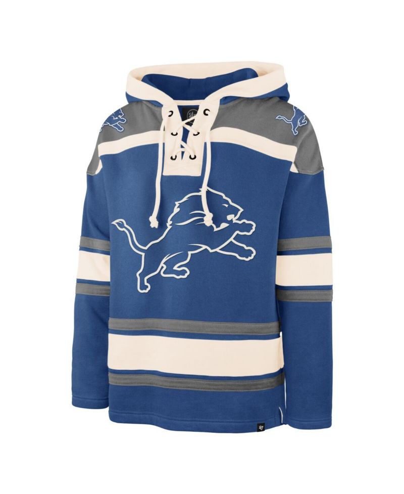 Men's Blue Detroit Lions Superior Lacer Hoodie