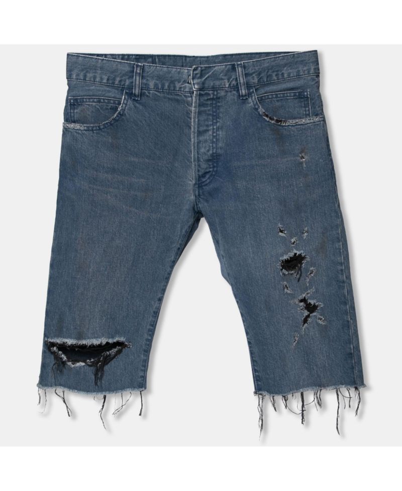 Men's Distressed Denim Frayed Edged Shorts