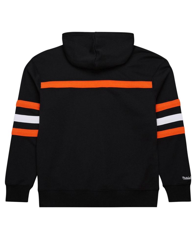 Men's Black Cincinnati Bengals Vintage Logo Head Coach Fleece Pullover Hoodie
