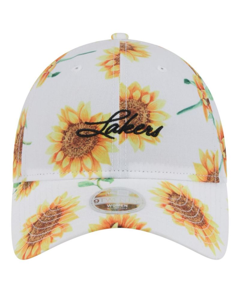 Women's White Los Angeles Lakers Adventure Flower 9TWENTY Adjustable Hat