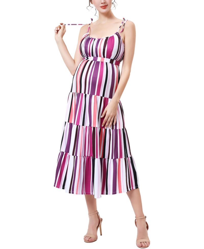 Women's Fit and Flare Ruffle Dress