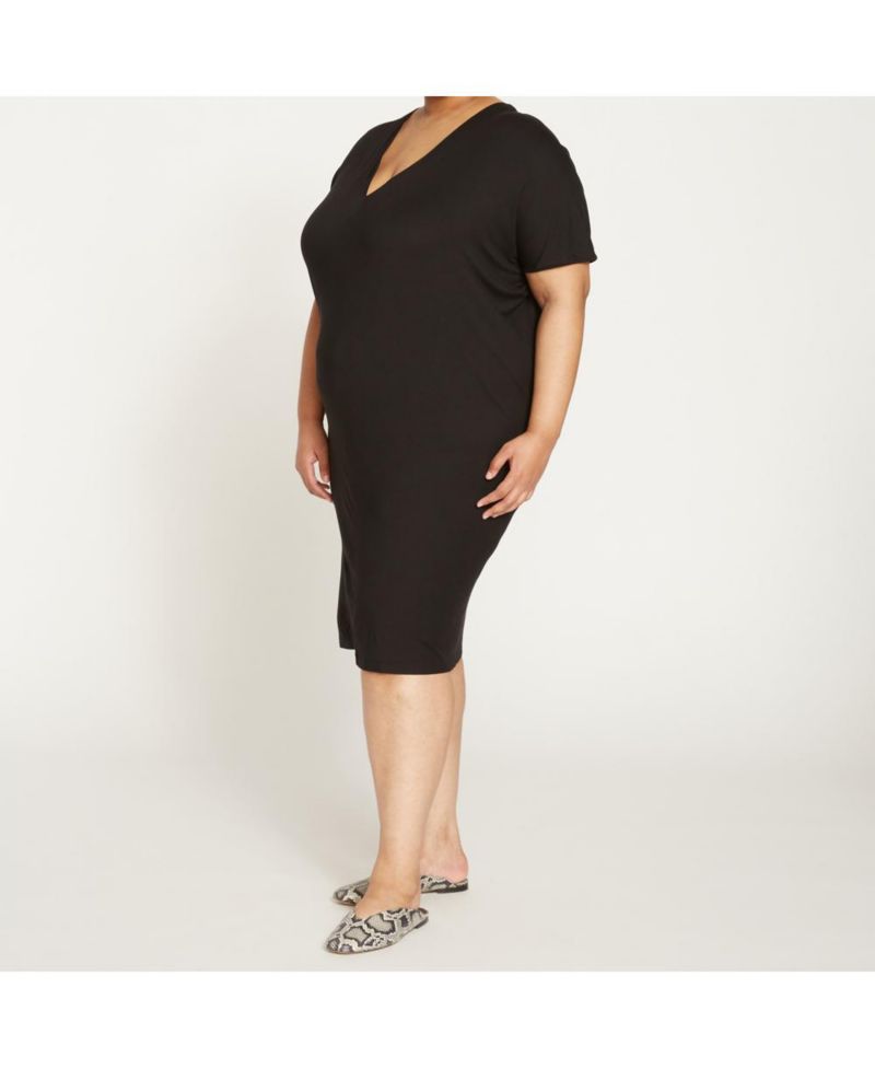 Plus Size Teresa Liquid Jersey V-Neck Dress