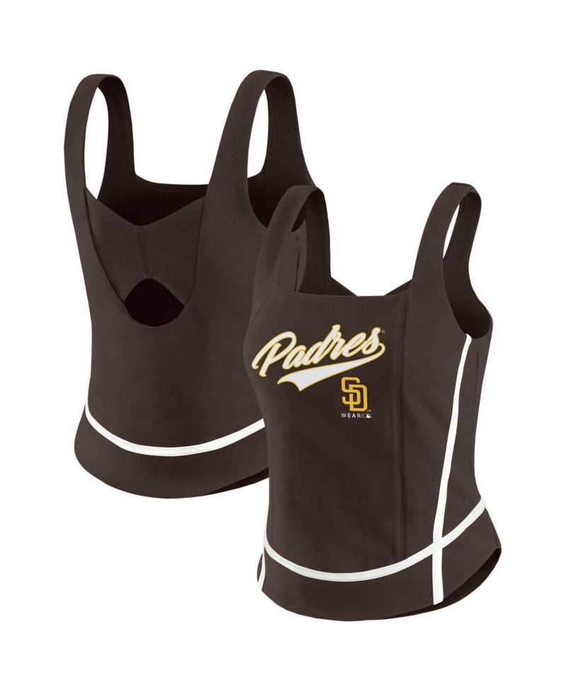 Women's Brown San Diego Padres Square Neck Tank Top
