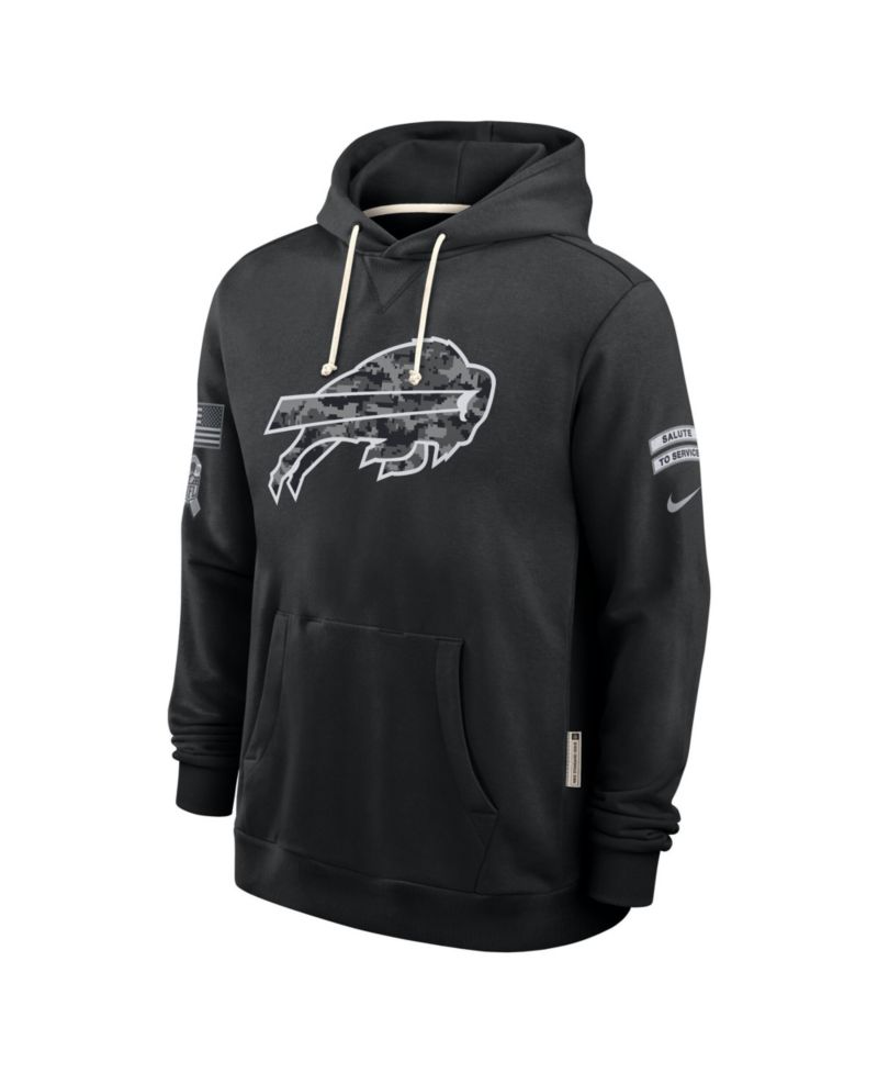 Men's Black Buffalo Bills 2026 Salute to Service Sideline Pullover Hoodie