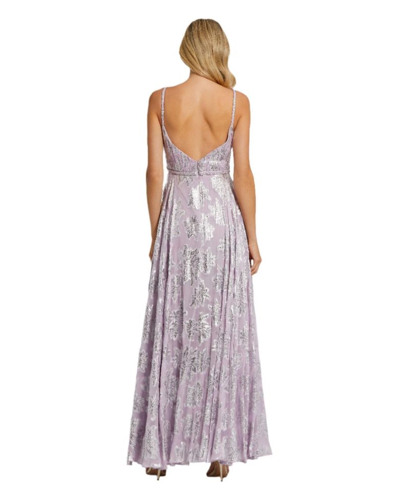 Women's Braided Strap Ruched Top Gown