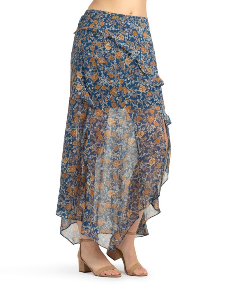 Juniors' Printed A-Line Skirt