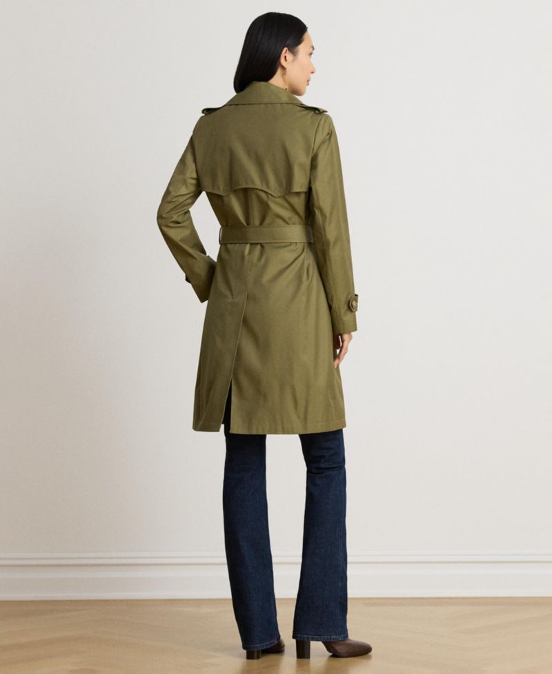 Petite Belted Water-Resistant Trench Coat