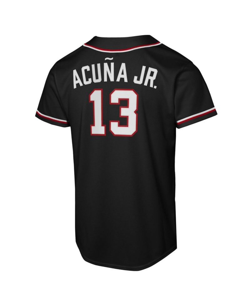 Big Boys and Girls Ronald Acu&ntilde;a Jr. Black Atlanta Braves Fashion Replica Player Jersey
