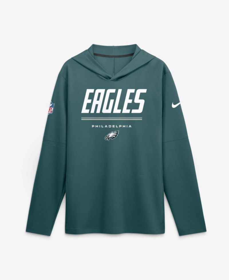 Men's Midnight Green Philadelphia Eagles Sideline Game On Lightweight Long Sleeve Dri-FIT Hoodie