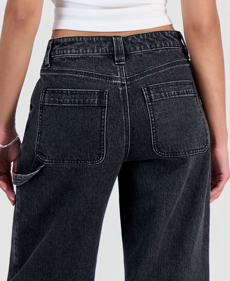 Juniors' High-Rise Ultra 90s Wide-Leg Carpenter Jeans