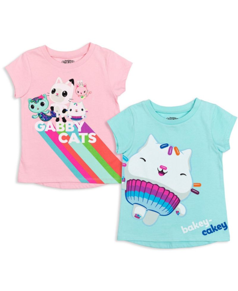 Dreamworks Gabbys Dollhouse Girls 2 Pack T-Shirts Toddler |Child Girls