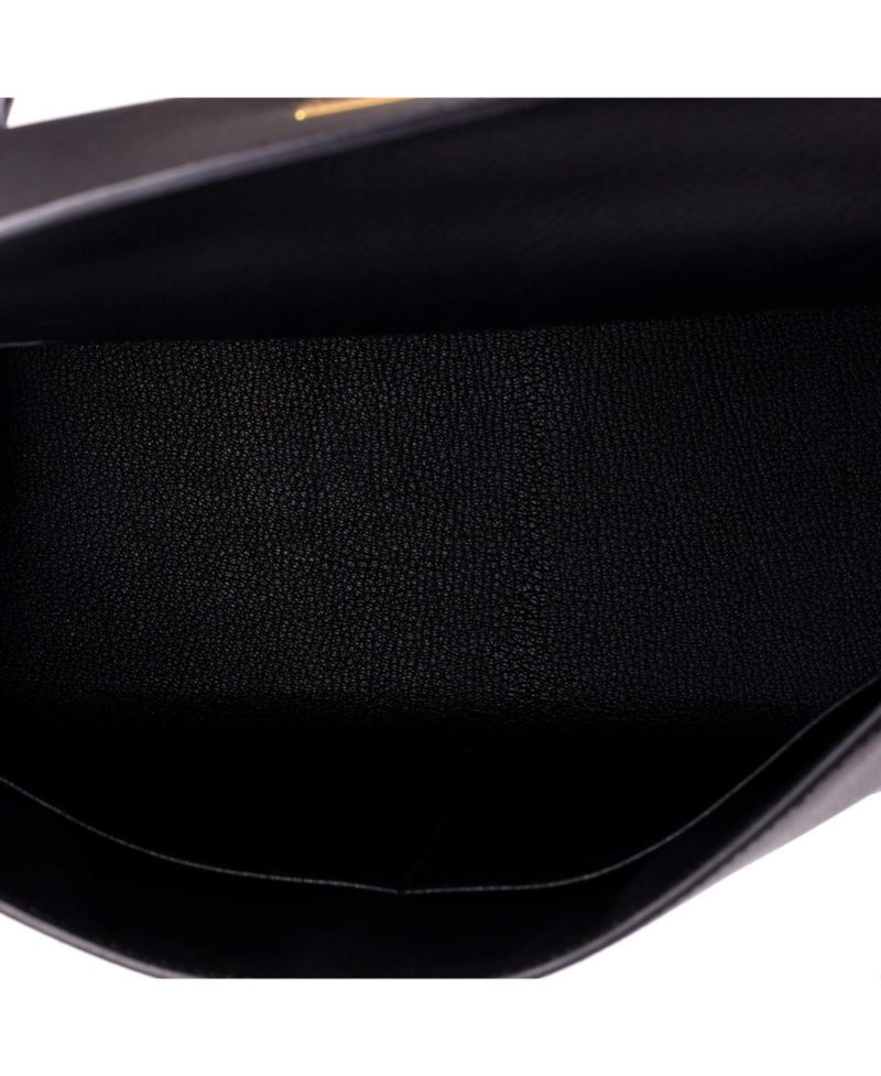 Pre-Owned Hermes Kelly 28 Handbag Black Epsom with Gold Hardware