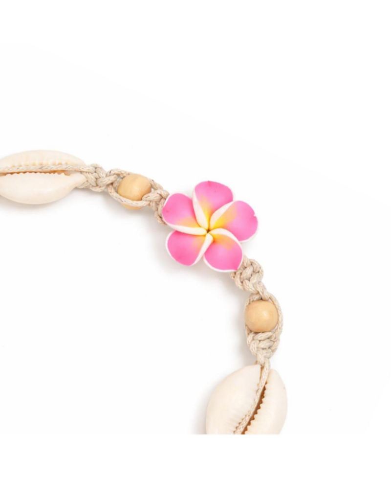 Women's Beaded Shell Flower Anklet