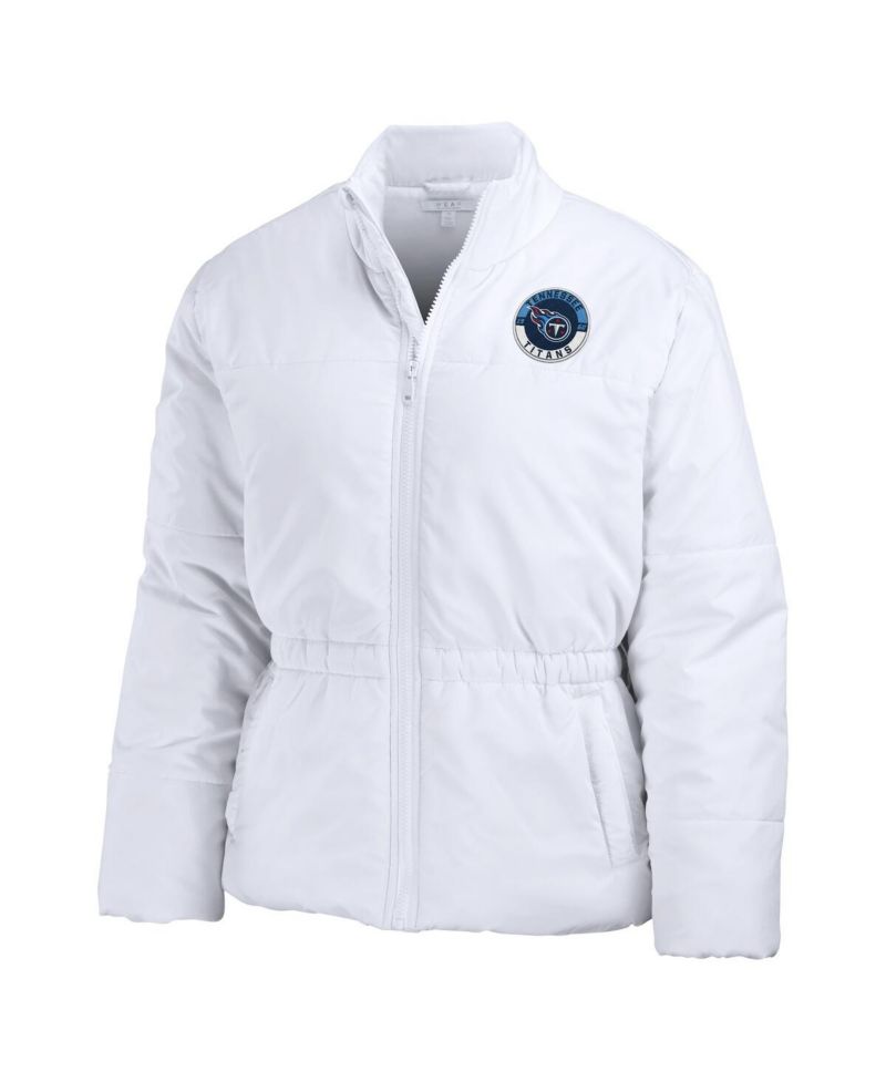 Women's White Tennessee Titans Packable Full-Zip Puffer Jacket