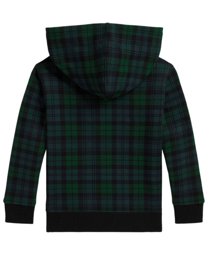 Boys' 2T-7 Triple-Pony Plaid Long-Sleeve Fleece Hoodie
