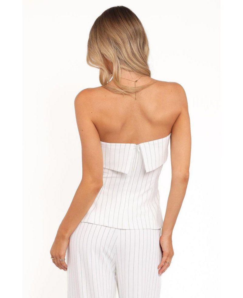 Women's Blakely Strapless Peplum Back-Zip Top