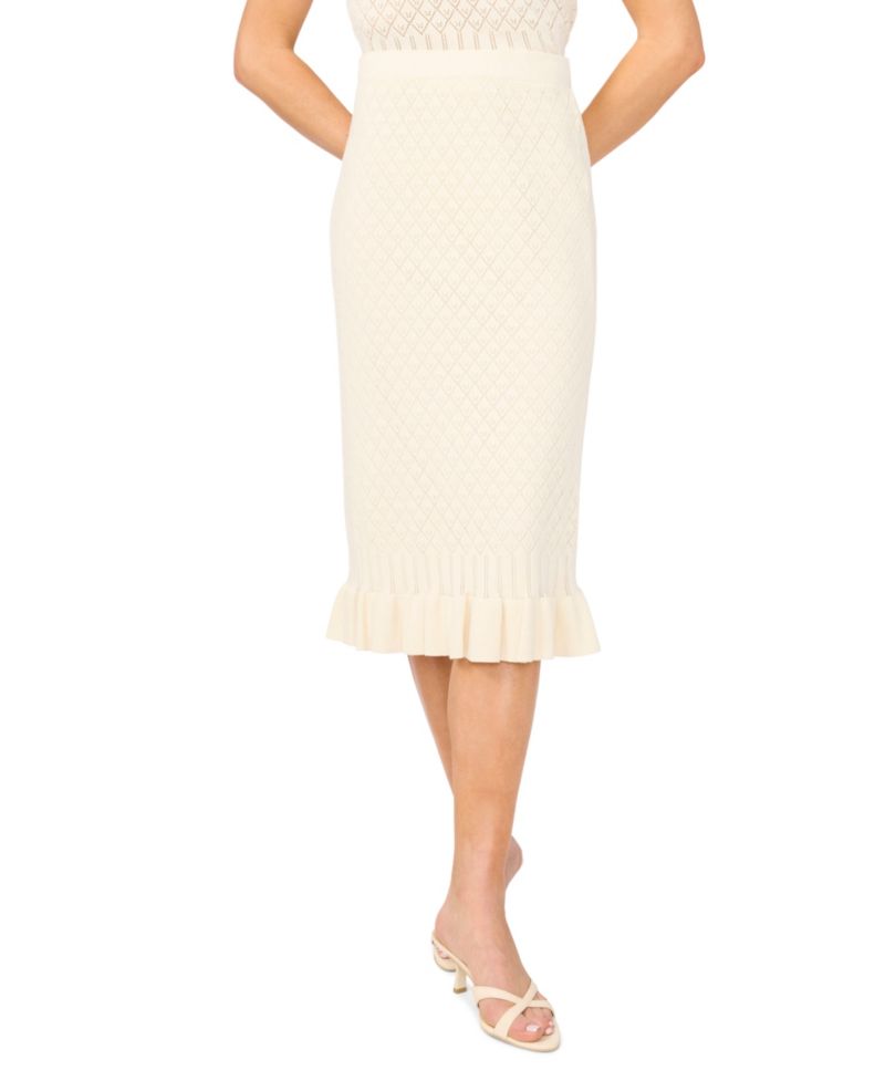 Women's Pointelle Pencil Skirt