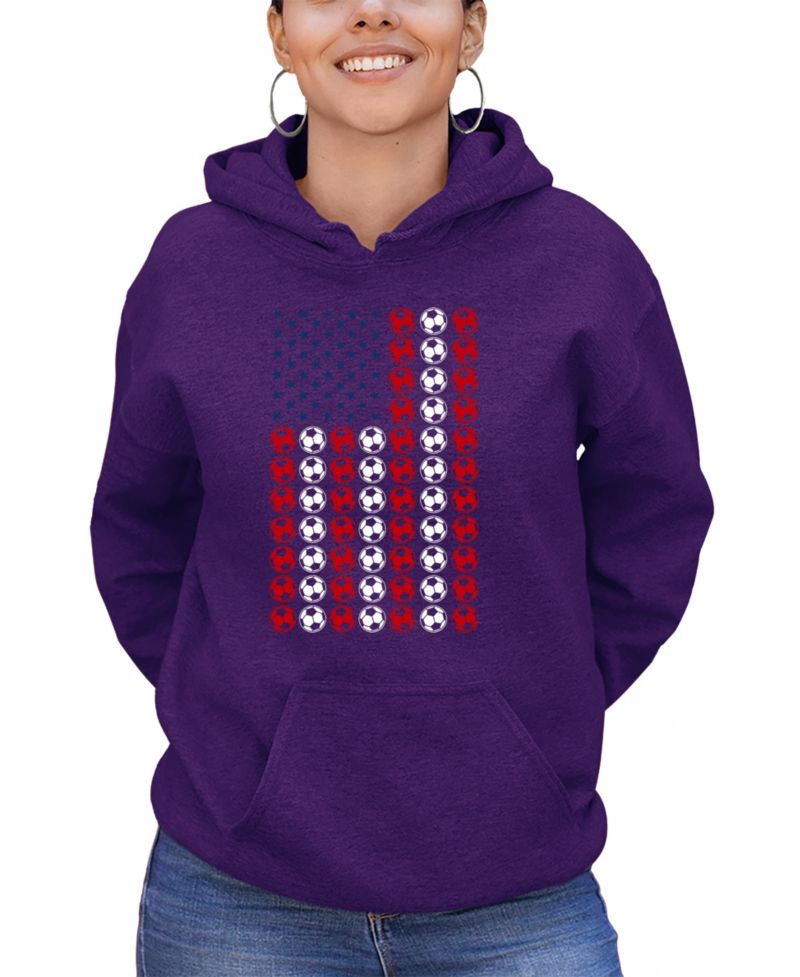 Women's Soccer Flag Word Art Hooded Sweatshirt