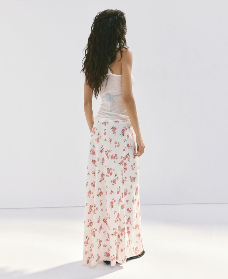 Women's Floral-Print A-Line Maxi Skirt