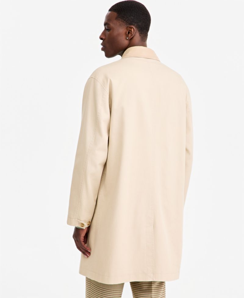 Men's Relaxed-Fit Cotton-Twill Overcoat