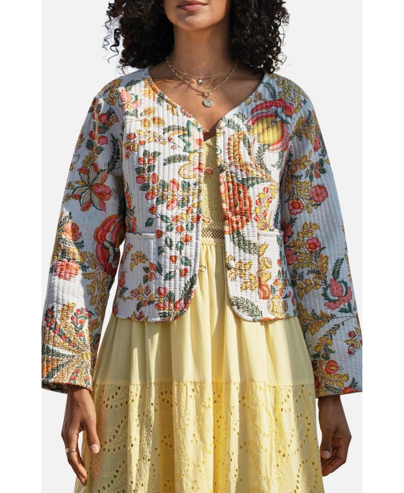 Women's Boho Cotton Reversible Quilted Jacket