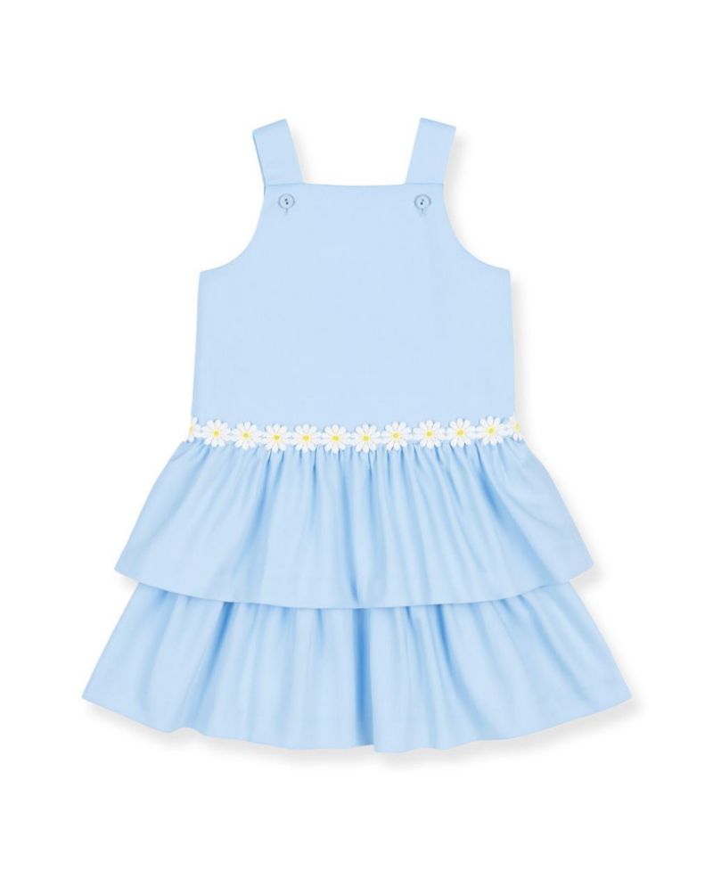Little Girls Pique Dress with Daisies