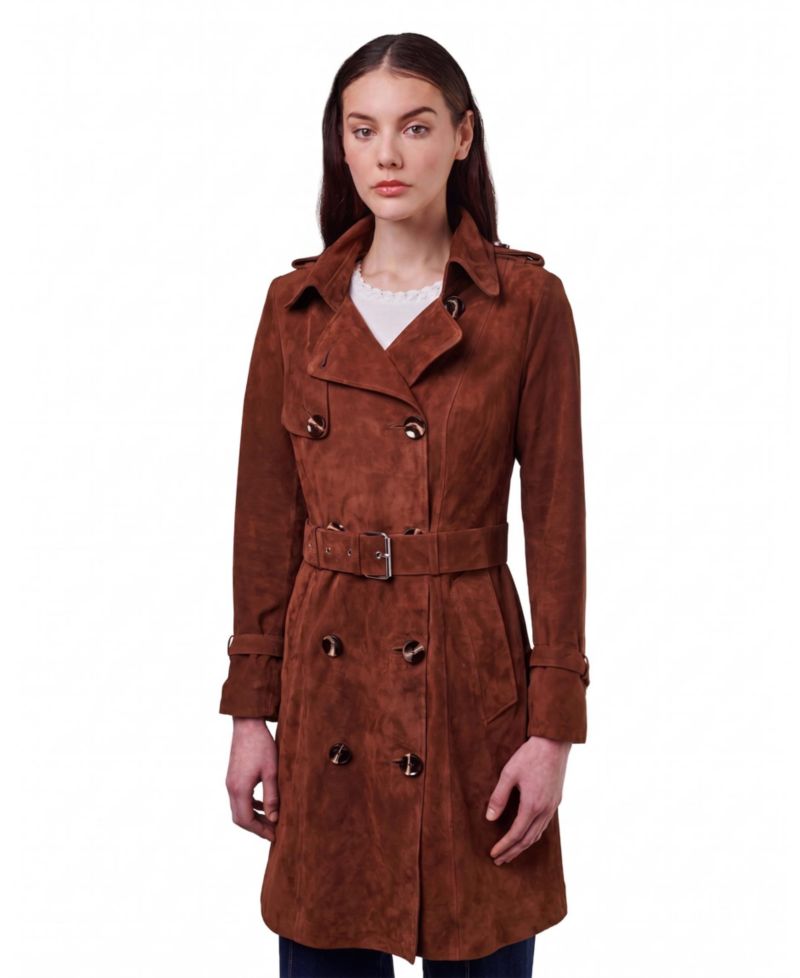 Women's Leather Trench Coat