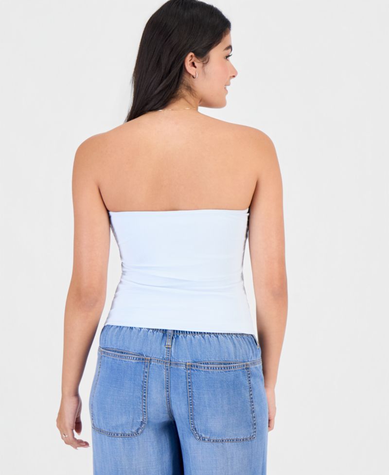 Juniors' Embellished Strapless Top