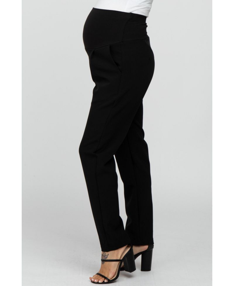Women's Black Pleated Relax Fit Pants