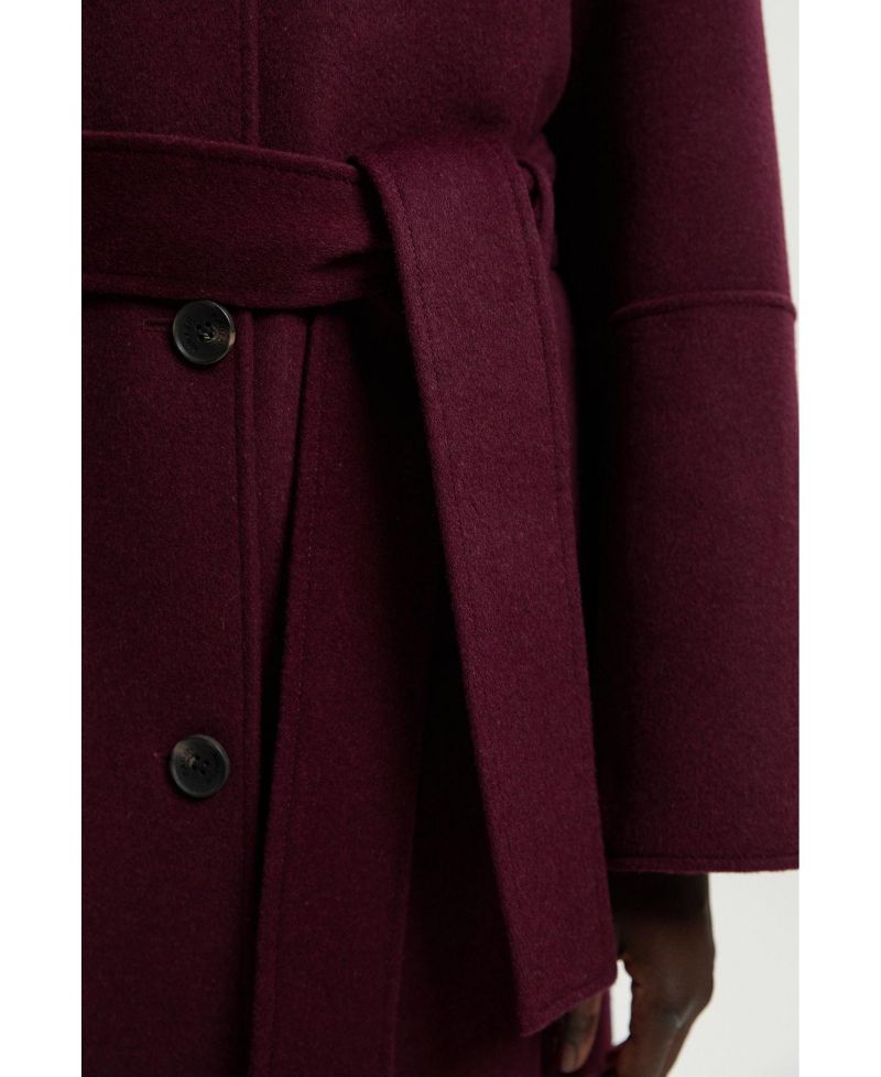 Women's Wool Single Breasted Belted Maxi Coat