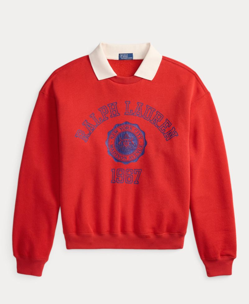 Women's Polo Collar Crewneck Sweatshirt