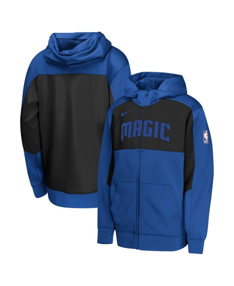 Big Boys and Girls Blue/Black Orlando Magic Authentic On-Court Showtime Performance Full-Zip Hoodie