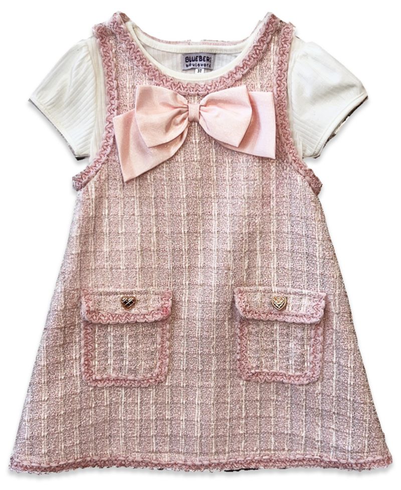 Baby Girls' Short-Sleeve T-Shirt and Jumper, 2-Piece Set
