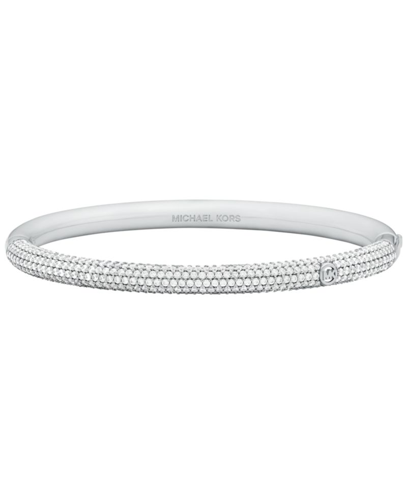 Pave Bangle Bracelet and Earring Set