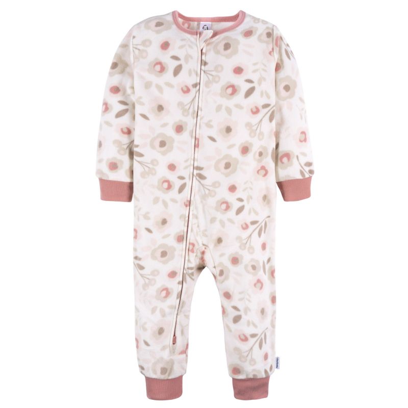 Baby Girls Footless Fleece Pajamas, 3-Pack